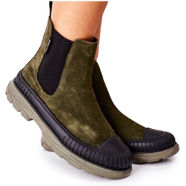 Bottines Femme Bottines Chelsea Cuir Daim Big Star II274355 Kaki vert