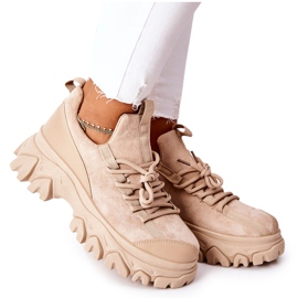 PS1 Chaussures Sport Femme Baskets Beige Miles PS1 Chaussures Sport Femme Baskets Beige Miles