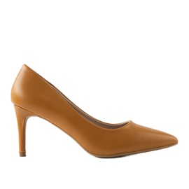 Escarpins camel classiques sur un talon Isla brun Escarpins camel classiques sur un talon Isla brun