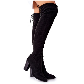 Vinceza Bottes À Talons Pour Femmes En Daim Noir Monleek le noir