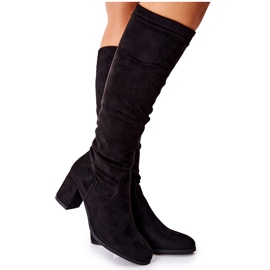 Vinceza Bottines à Talons Hauts Femme Daim Noir Newferry le noir