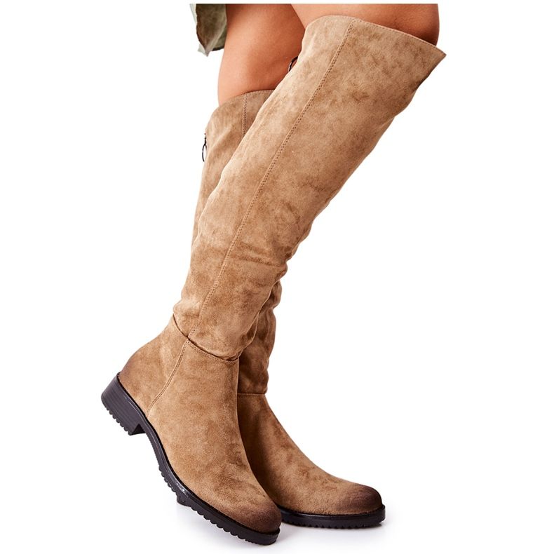 Vinceza Bottines Plates pour Femmes Daim Beige Ardmore