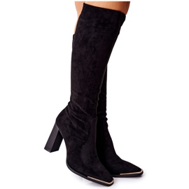 PS1 Bottes Chaudes Pour Femmes À Bout Doré Noir Puentos le noir