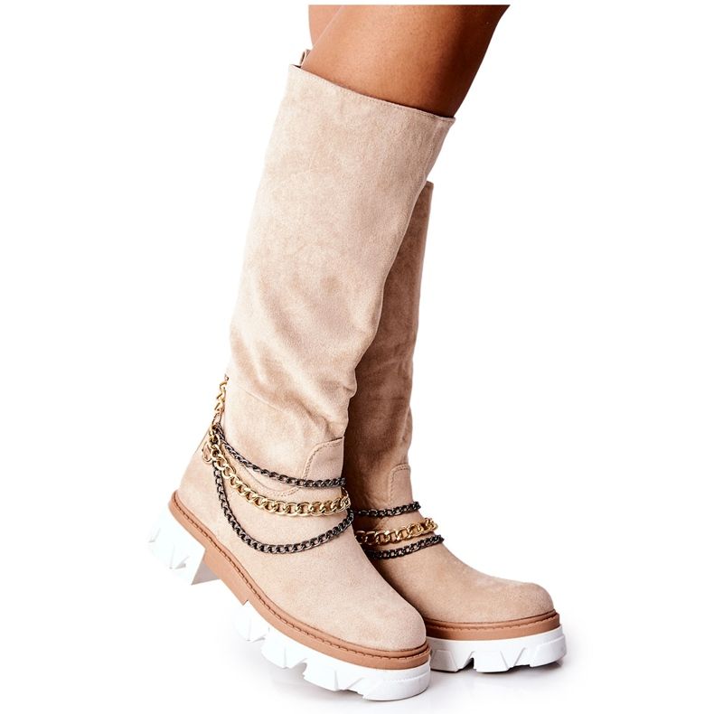 PS1 Bottes Hautes Femme Boots Beige Lagoon PS1 Bottes Hautes Femme Boots Beige Lagoon
