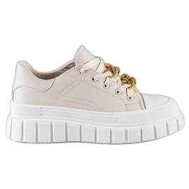SHELOVET Baskets avec chaîne de mode beige SHELOVET Baskets avec chaîne de mode beige