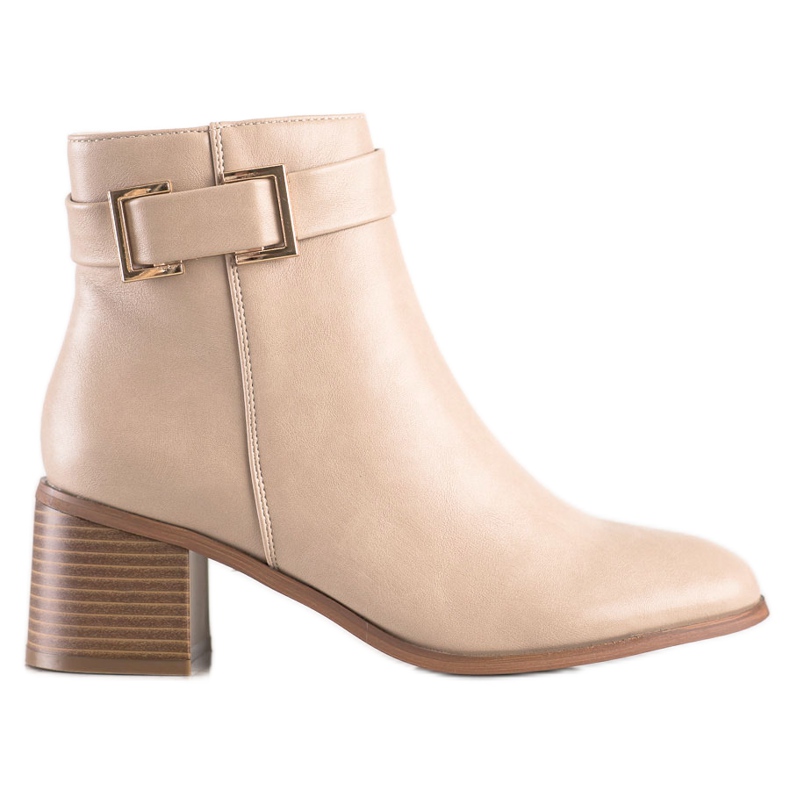 Seastar Bottes élégantes en éco-cuir beige