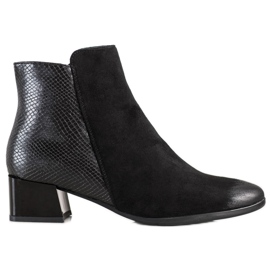 Bottines avec empiècement imprimé serpent VINCEZA noir