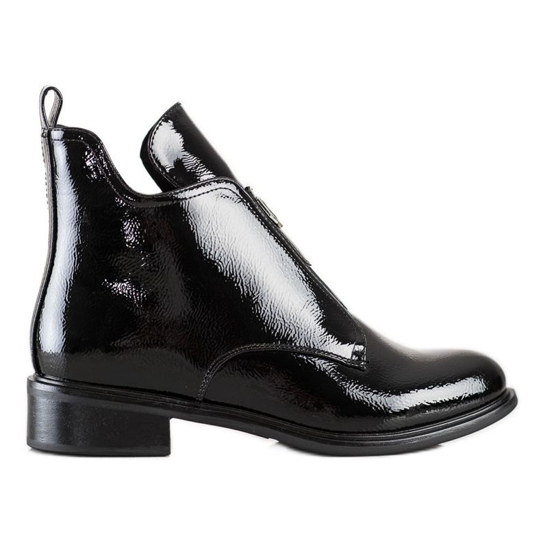 Filippo Bottines laquées élégantes le noir