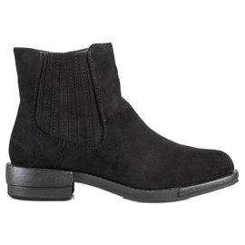 SHELOVET Bottines classiques à talon plat noir