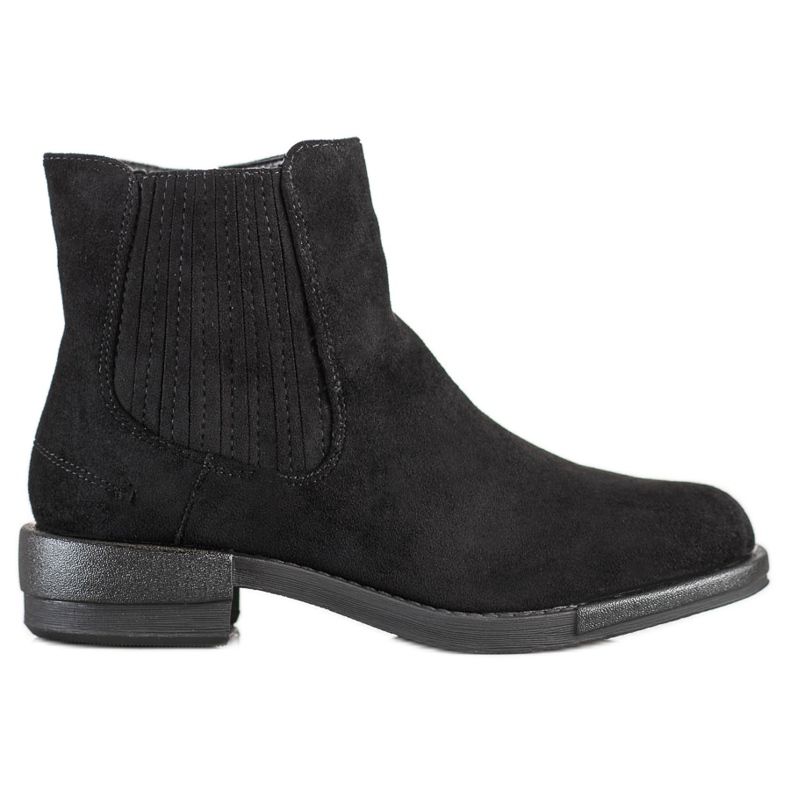 SHELOVET Bottines classiques à talon plat le noir