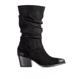 Boots à tige VINCEZA plissée noir