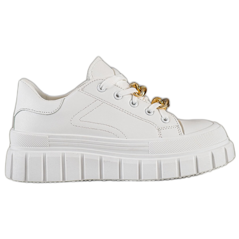 SHELOVET Baskets avec chaîne de mode blanche