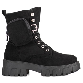 Travailleurs en daim avec poche VINCEZA noir