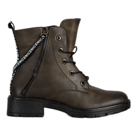 Bottes avec une ceinture Vinceza décorative vert