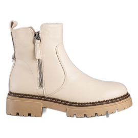 Evento Bottes confortables avec une fermeture éclair beige