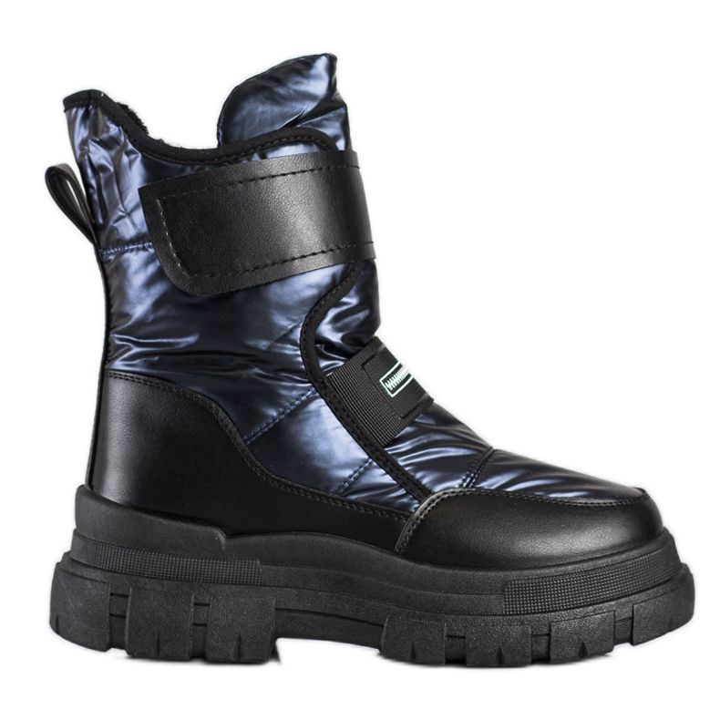 Seastar Bottes de neige velcro le noir bleu