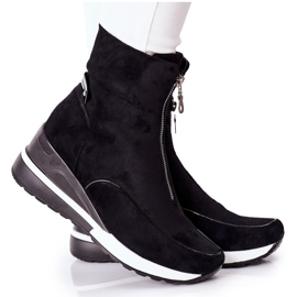 Vinceza Boots femme sur un coin Noir Glenvar