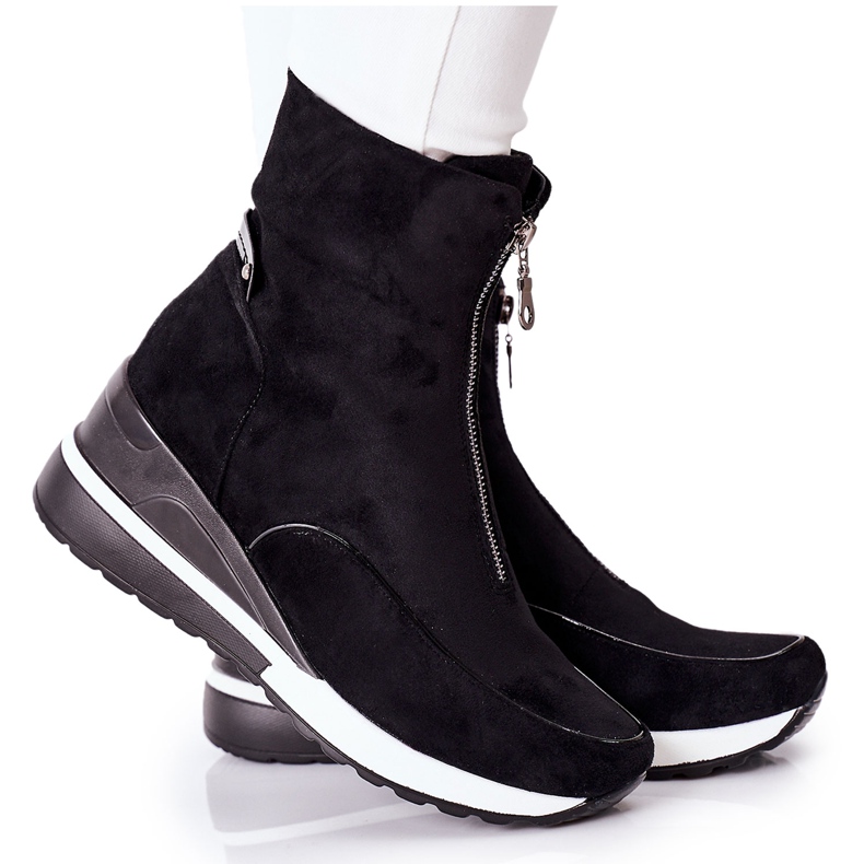 Vinceza Boots femme sur un coin Noir Glenvar le noir