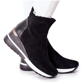 Vinceza Boots femme sur un coin Noir Greenfort