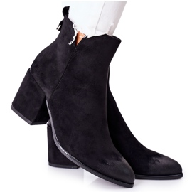Vinceza Bottines Femme à Talon Daim Noir Carrick