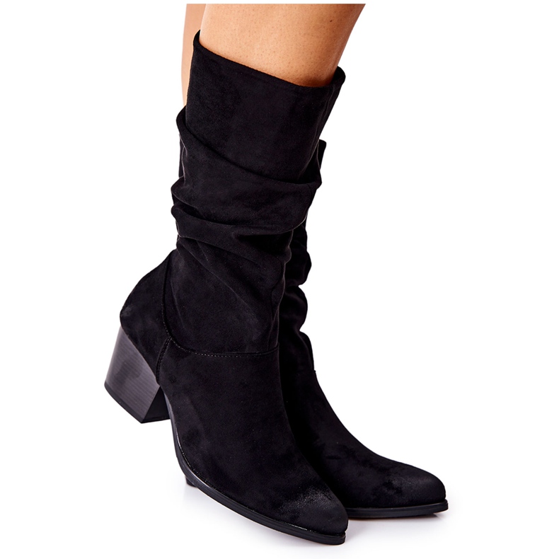 Vinceza Bottes Ranafast en daim noir pour femmes le noir