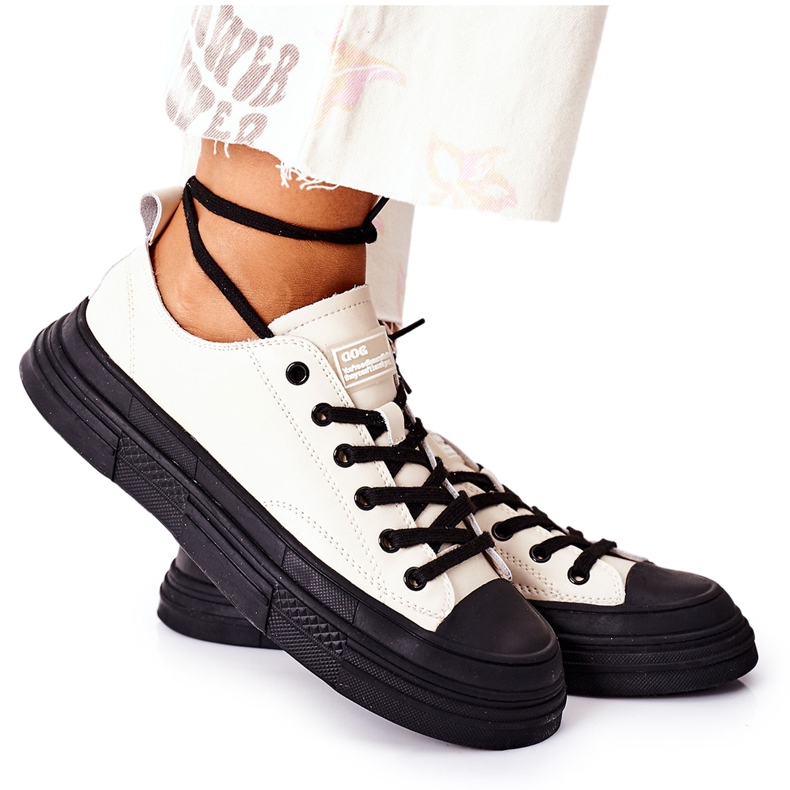Baskets chaudes pour femmes GOE II2N4036 Blanc blanche le noir