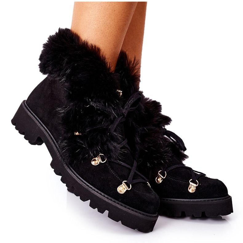 Bottes En Cuir Velours Pour Femmes Nicole Noir 2680/028