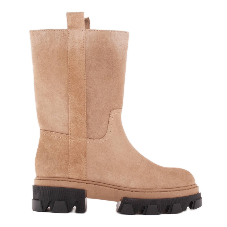 Marco Shoes Bottes de trappeur en daim beige