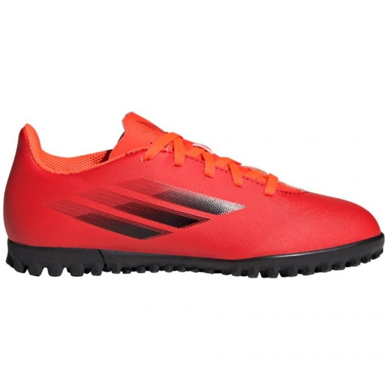Chaussures de foot Adidas X Speedflow.4 Tf Jr FY3327 rouge oranges et rouges Chaussures de foot Adidas X Speedflow.4 Tf Jr FY3327 rouge oranges et rouges