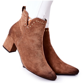Vinceza Bottines Femme Daim Beige Brinlack brun