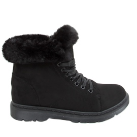 Noir XY21 Baskets noires avec fourrure le noir