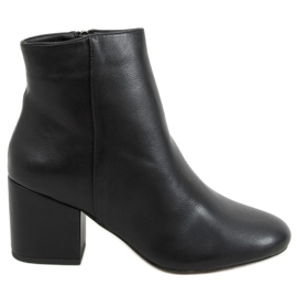 Bottines noires à talons bas 9K6049-1PU Noir le noir