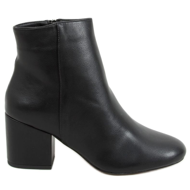 Bottines noires à talons bas 9K6049-1PU Noir le noir