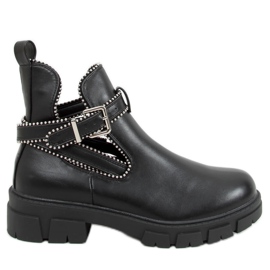 Bottes noires découpées noires 20223C-18 Noir le noir