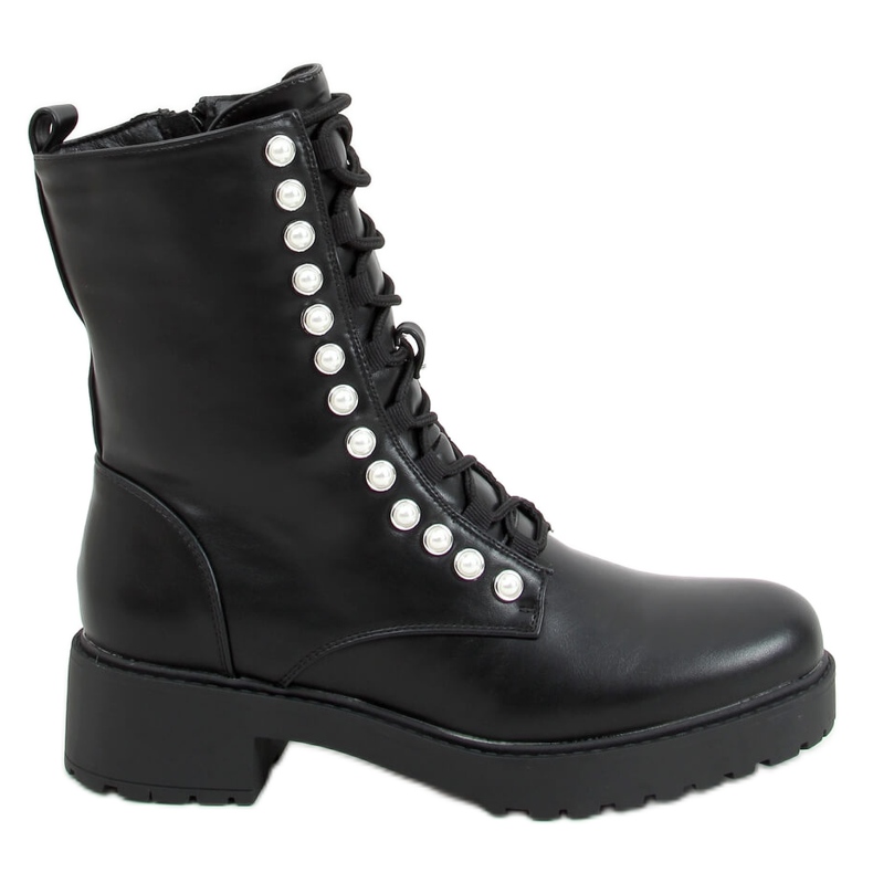 Bottes militaires avec perles noires R528 Noir le noir Bottes militaires avec perles noires R528 Noir le noir