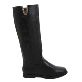Bottes cavalières femme noires YY6787 Noir