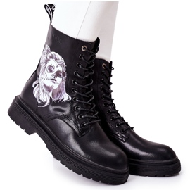 Bottes pour femmes avec imprimé GOE II2N4046 Noir le noir