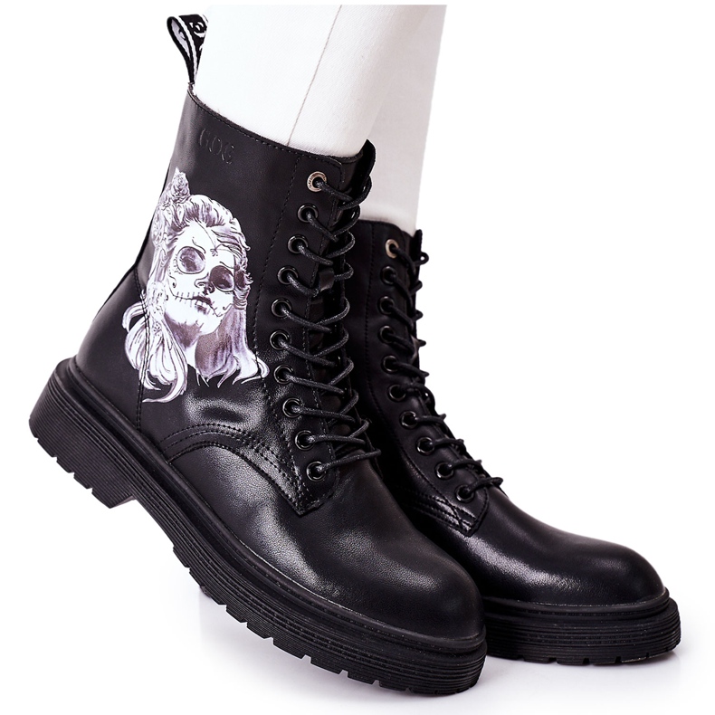 Bottes pour femmes avec imprimé GOE II2N4046 Noir le noir