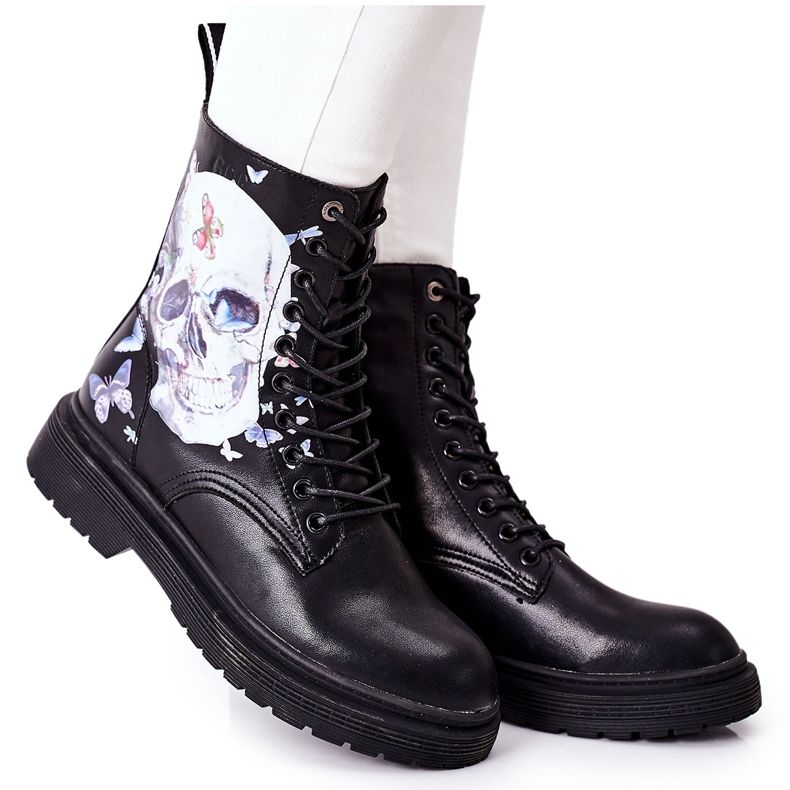 Bottes pour femmes avec imprimé GOE II2N4045 Noir le noir