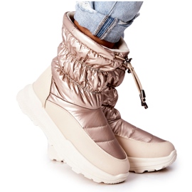 Bottes de neige chaudes pour femmes avec une fermeture éclair en étoile dorée d'or