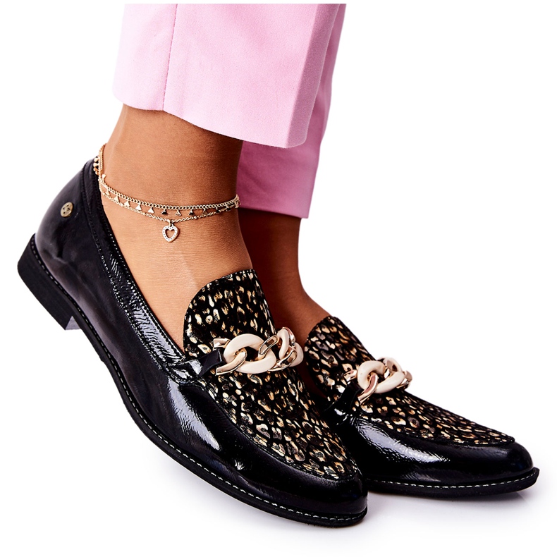 Mocassins Femme Brogues Maciejka Laqué Noir 4099B-01 / 00-1 le noir