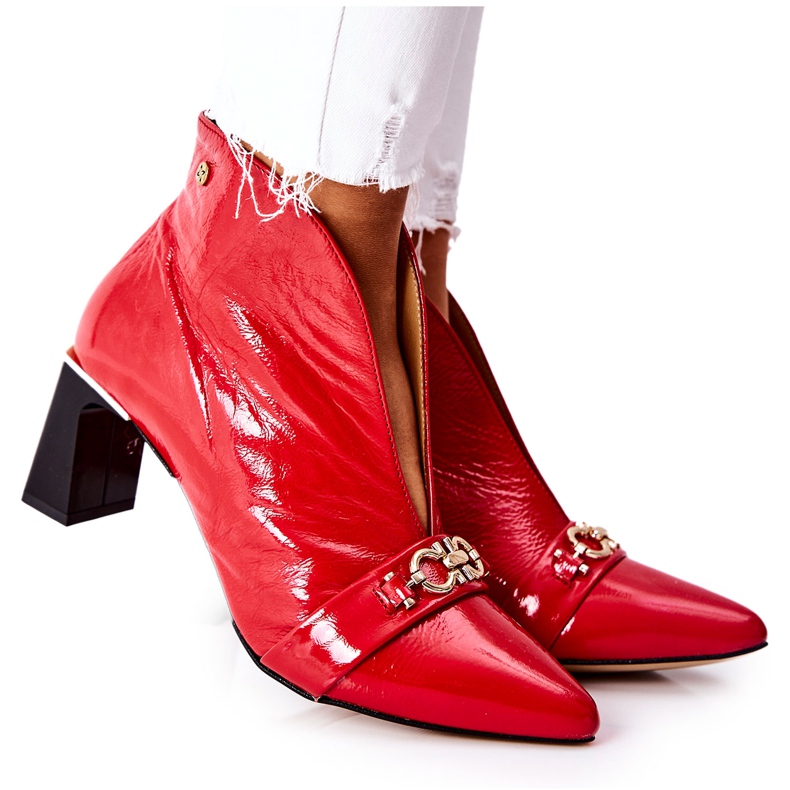 Bottes en cuir sur poteau Maciejka Rouge 05262-08 Bottes en cuir sur poteau Maciejka Rouge 05262-08