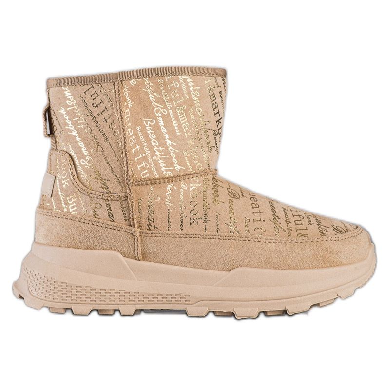 SHELOVET Chaud mukluki sur la plate-forme beige SHELOVET Chaud mukluki sur la plate-forme beige