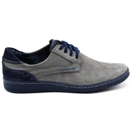 KOMODO Chaussures décontractées pour hommes 848 gris bleu marine