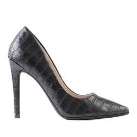 Escarpins noirs sur un talon Thrower le noir