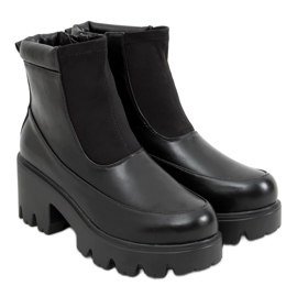 Bottines noires sur semelles épaisses CH19208 Noir le noir