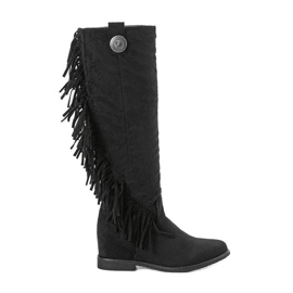 Bottes noires sur un talon compensé Hally caché le noir