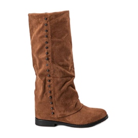 Bottines camel sur le talon compensé Colorado brun