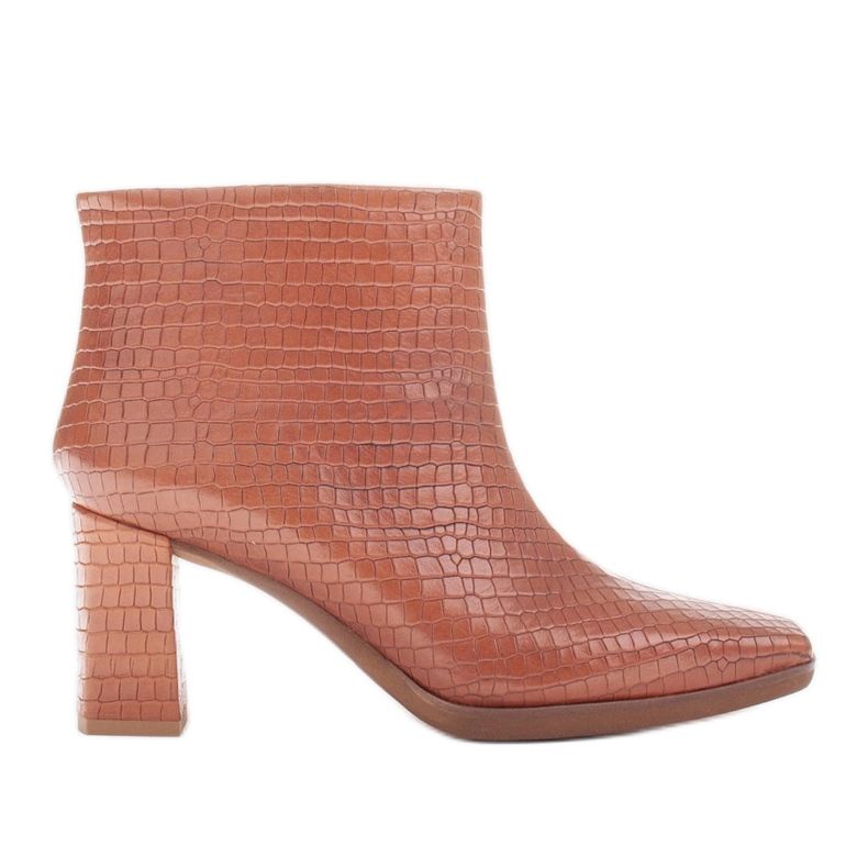 Marco Shoes Bottes combinées faites de deux types de cuir brun Marco Shoes Bottes combinées faites de deux types de cuir brun