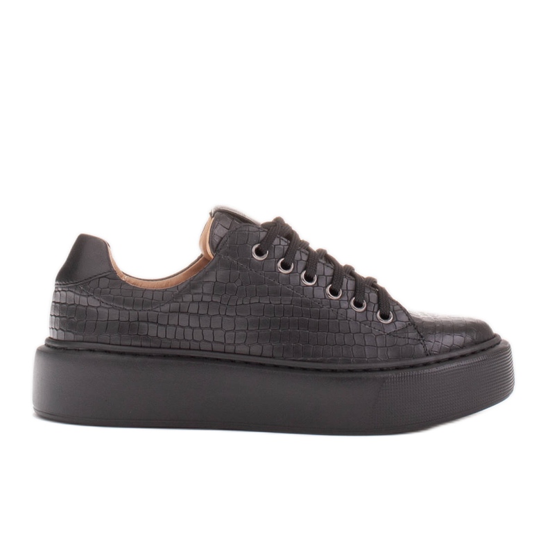 Marco Shoes Baskets en cuir nappa léger le noir